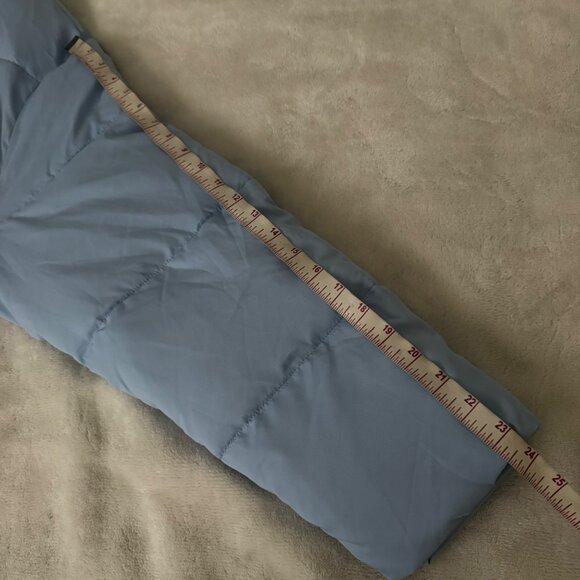 Girlfriend Collective puffer long jacket sz XXXL lightblue hooded zip pockets - Picture 7 of 13